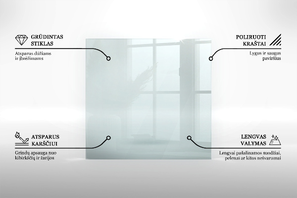 Vitre sous poêle à bois rectangulaire transparent