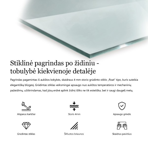 Vitre sous poêle à bois rectangulaire transparent