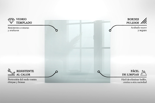 Vitre sous poêle à bois rectangulaire transparent