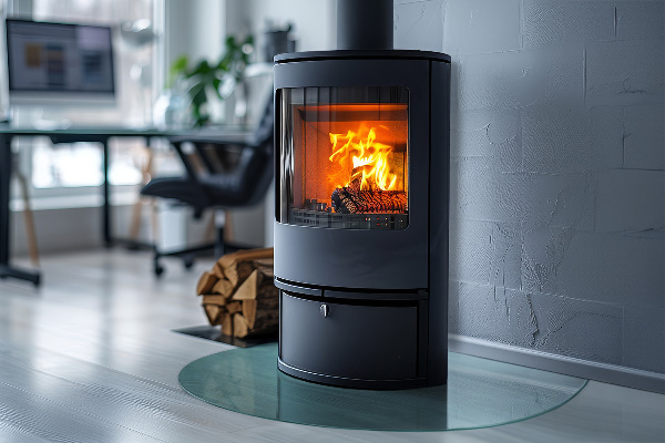 Plaque verre pour poêle semi-ovale transparent