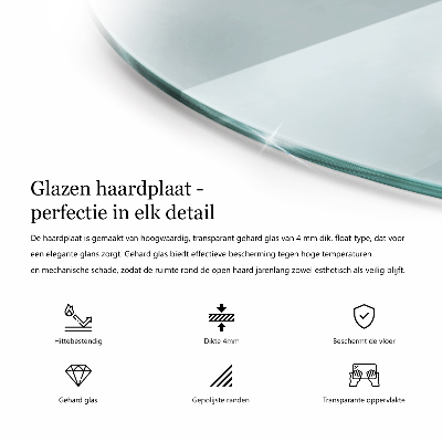 Plaque verre pour poêle semi-ovale transparent