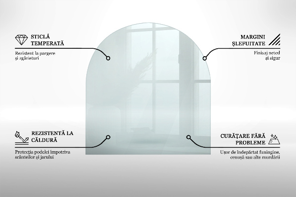 Plaque verre pour poêle semi-ovale transparent