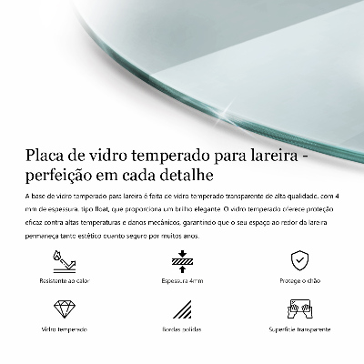 Plaque verre pour poêle semi-ovale transparent