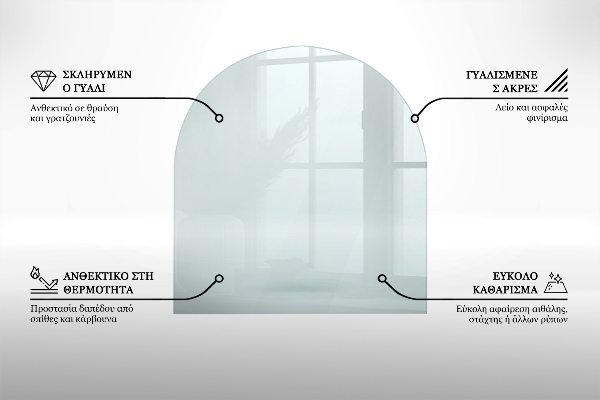 Plaque verre pour poêle semi-ovale transparent