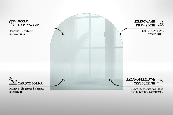 Plaque verre pour poêle semi-ovale transparent