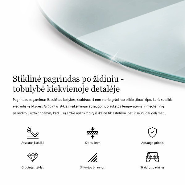 Plaque de verre pour cheminée la taille d'un quart