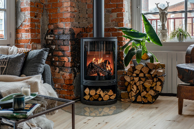 Plaque de verre pour cheminée la taille d'un quart