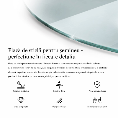 Plaque de verre pour cheminée la taille d'un quart