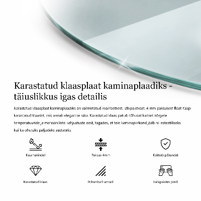 Plaque de verre pour cheminée la taille d'un quart