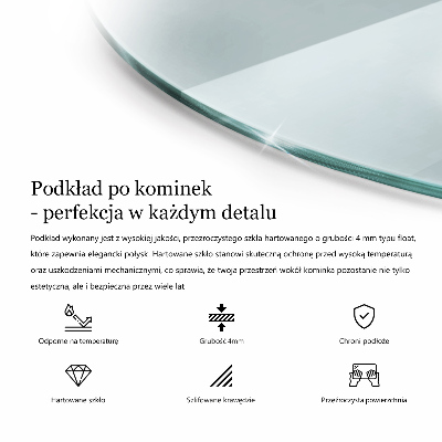 Plaque de verre pour cheminée la taille d'un quart