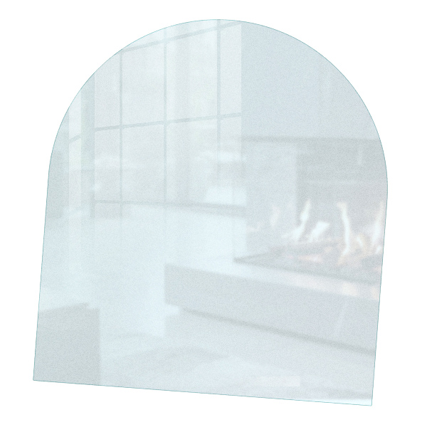 Plaque sous poêle semi-ovale Avec effet visuel translucide
