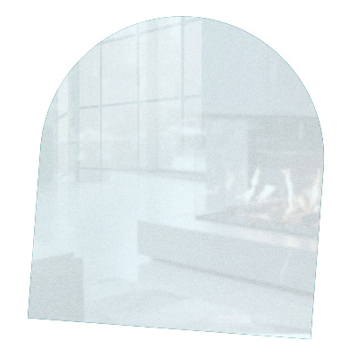 Plaque sous poêle semi-ovale Avec effet visuel translucide