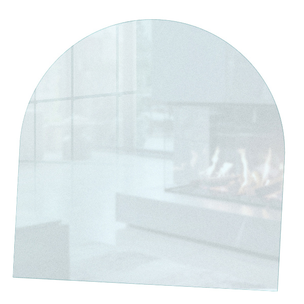 Plaque sous poêle semi-ovale Avec effet visuel translucide