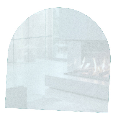 Plaque sous poêle semi-ovale Avec effet visuel translucide