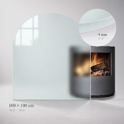 Plaque sous poêle semi-ovale Avec effet visuel translucide
