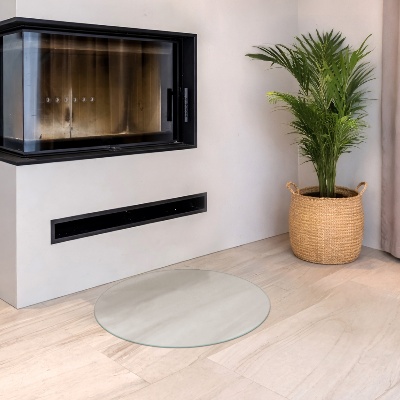 Plaque pour poêle à bois rond À effet optique verre dépoli