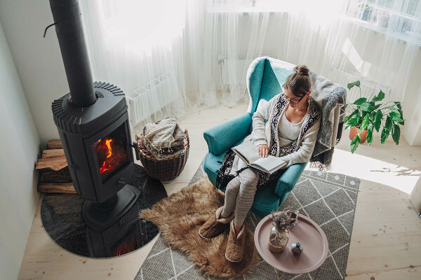 Plaque de sol ronde en verre cheminée Motif de pierre naturelle