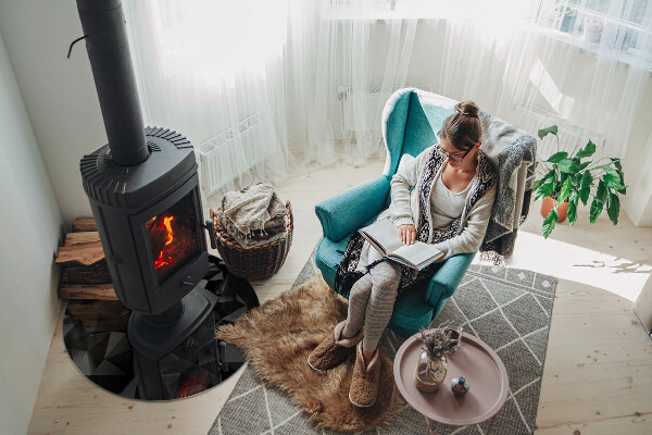 Plaque verre ronde sous poêle Géométrie en trois dimensions