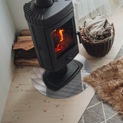 Plaque de sol ronde en verre cheminée Vagues de formes subtiles