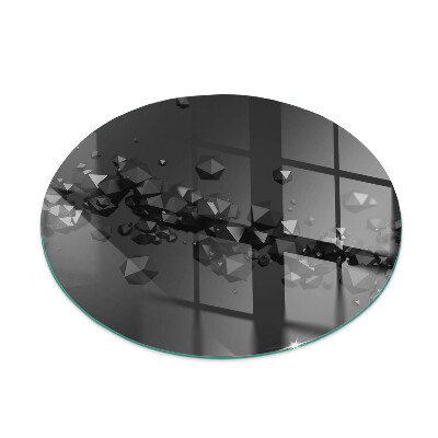 Plaque ronde en verre pour poêle formes de nuages ​​abstraites dans les solides