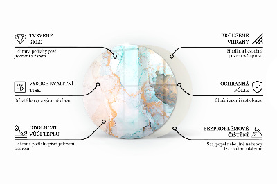 Plaque ronde en verre pour poêle formes de nuages ​​abstraites dans les solides