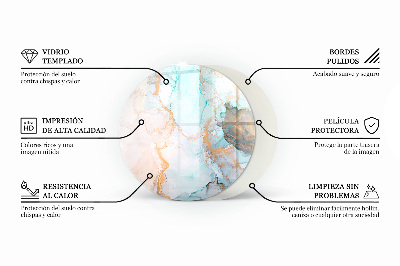 Plaque ronde en verre pour poêle formes de nuages ​​abstraites dans les solides