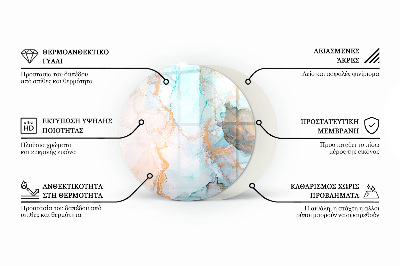 Plaque ronde en verre pour poêle formes de nuages ​​abstraites dans les solides