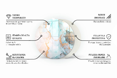 Plaque ronde en verre pour poêle formes de nuages ​​abstraites dans les solides