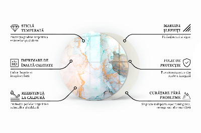 Plaque ronde en verre pour poêle formes de nuages ​​abstraites dans les solides