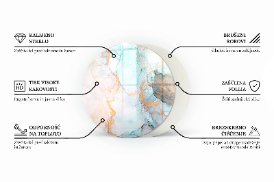 Plaque ronde en verre pour poêle formes de nuages ​​abstraites dans les solides
