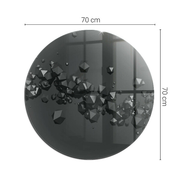 Plaque ronde en verre pour poêle formes de nuages ​​abstraites dans les solides