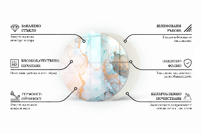 Plaque verre ronde sous poêle Motifs décoratifs en carrelage