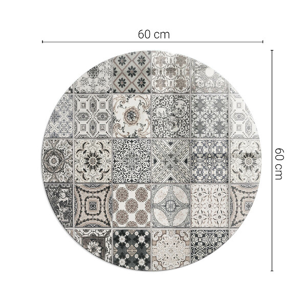 Plaque verre ronde sous poêle Motifs décoratifs en carrelage