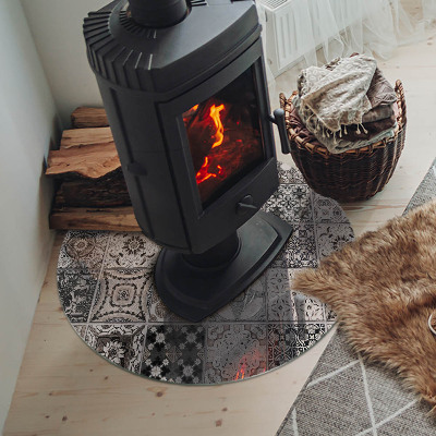 Plaque verre ronde sous poêle Motifs décoratifs en carrelage