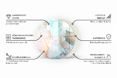 Plaque de sol ronde en verre cheminée accents de marbre aux veinures délicates