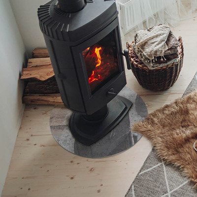 Plaque de sol ronde en verre cheminée Motif de fond abstrait