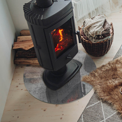 Plaque de sol ronde en verre cheminée Motif de fond abstrait