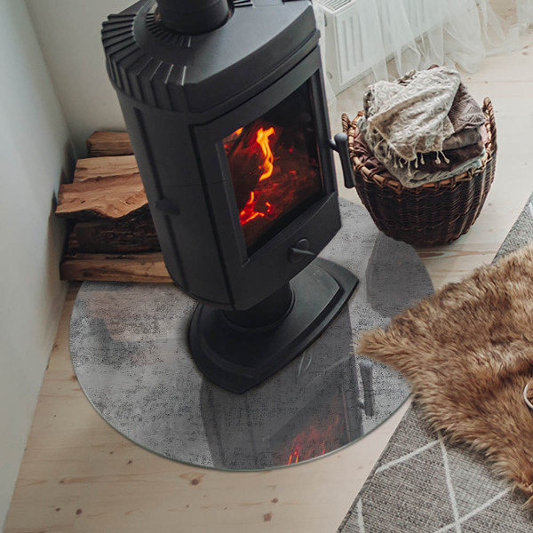 Plaque de sol ronde en verre cheminée Motif de fond abstrait