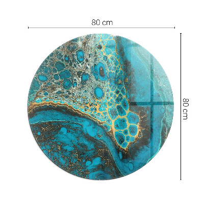 Plaque verre ronde sous poêle Motif organique dans un style abstrait