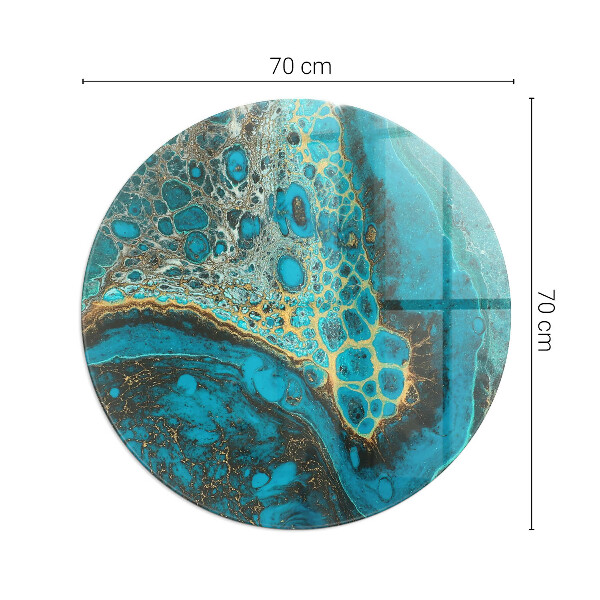 Plaque verre ronde sous poêle Motif organique dans un style abstrait