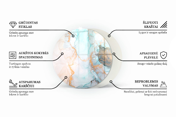 Plaque ronde en verre pour poêle Mosaïque en bois dans l'agencement