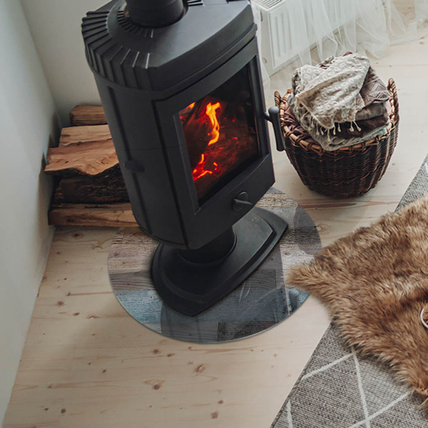 Plaque verre ronde sous poêle Couleurs du plateau dans différentes nuances