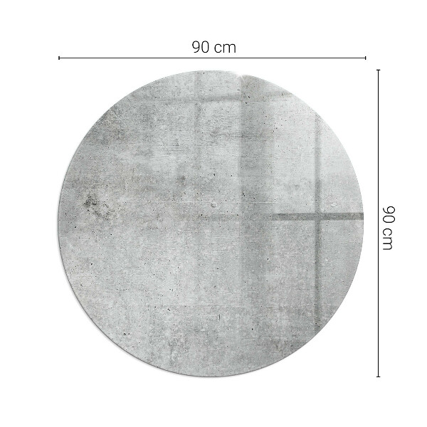 Plaque de sol ronde en verre cheminée motif en béton brut