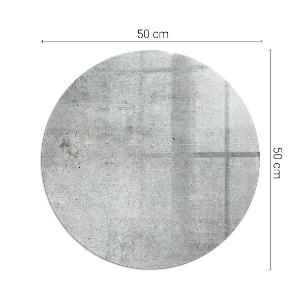 Plaque de sol ronde en verre cheminée motif en béton brut