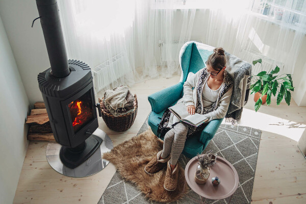 Plaque ronde en verre pour poêle Motif marbré aux veines délicates