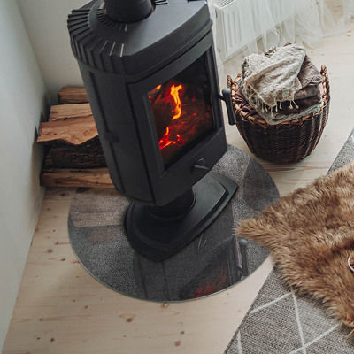 Plaque ronde en verre pour poêle Modèle de structure brute