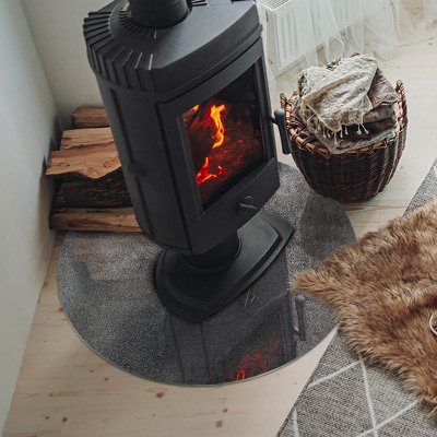 Plaque ronde en verre pour poêle Modèle de structure brute