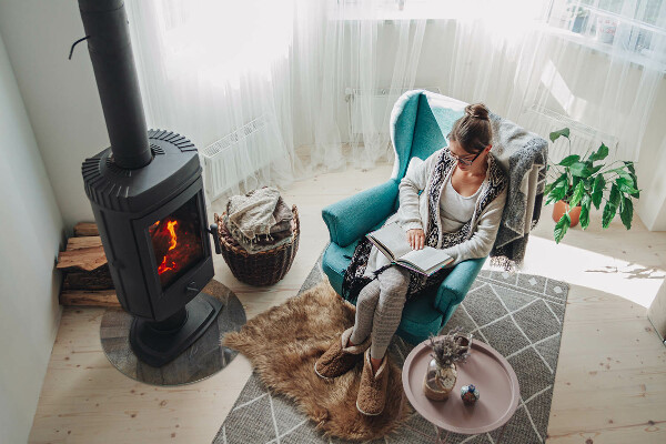 Plaque ronde en verre pour poêle Motif abstrait aux textures variées