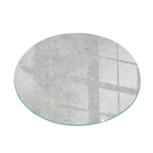 Plaque ronde en verre pour poêle Texture de béton dans un style brut