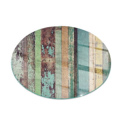 Plaque ronde en verre pour poêle Couleurs du tableau dans différentes tonalités